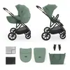 Image de Poussette Évolutive 2 En 1 Suspension Améliorée Pour Enfants À 22 Kg Vert Foncé