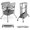 Image de Table À Langer Et Baignoire Kinderkraft Bubbly 5 En 1 Avec Cadre Pliable, Panier De Rangement Et Tuyau De Vidange Gris