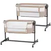 Image de Lit Cododo Kinderkraft Nestee Up 2 2 En 1 Avec 5 Niveaux De Hauteur, Matelas Inclus, Roues Avec Frein Et Inclinaison Beige