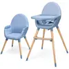 Image de Chaise Haute Évolutive 2en1 Fini 2 , Fauteuil Enfant, Chaise Bébé Enfant, Réglable, Design Universel Bleu