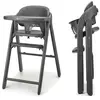 Image de Chaise Haute 3-en-1 Tino, Pliable Avec Plateau Et Harnais 5 Points, Réglable, Facile À Nettoyer, Compacte, Évolutive Grey