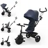 Image de Tricycle Évolutif 6-en-1 Aston 2 Plus Avec Siège Pivotant 360°, Dossier Inclinable Et Poignée Parentale Bleu