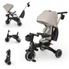 Image de Tricycle Jazz 3, Évolutif 6 Modes Dès 9 Mois Pivotant, Dossier Inclinable, Capote Upf 50+, Poignée Parent, Compact, Mode Draisienne, Roue Libre, Jusqu’à 25 Kg Beige