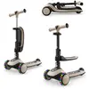 Image de Trottinette 2-en-1 Halley 2, Avec Siège Évolutive Pliable, Direction Par Inclinaison, Guidon Réglable, Roues Led, Plateau Antidérapant, Compacte Blanc