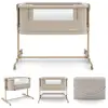 Image de Lit Bébé Nestee Grow 2 3 En 1 Évolutif Avec Matelas, Cododo, 5 Niveaux, Pieds Télescopiques Beige Beige