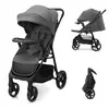 Image de Poussette Kinderkraft Trig 3 Tr Avec Plateau Click & Fold, Assise Allongée 91,5 Cm, Roues Pivotantes 360°, Capote Déperlante Gris