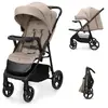 Image de Poussette Kinderkraft Trig 3 Tr Avec Plateau Click & Fold, Assise Allongée 91,5 Cm, Roues Pivotantes 360°, Capote Déperlante Beige