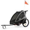 Image de Remorque Vélo Et Poussette 2-en-1 Nava Walk - 2 Enfants, Roues Gonflables, Suspension, Pliable, Tout-terrain Grey