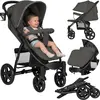 Image de Poussette Tout-terrain Annet Plus Avec Grandes Roues, Amortisseurs Et Accessoires Stone Caramel