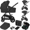 Image de Poussette Trio Lionelo Bianka - Jusqu'à 22kg - Pack Poussette, Nacelle, Siège Auto Et Accessoires Black Onyx