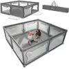 Image de Grand Parc Bébé Willow Xl Avec Côtés En Maille Et Grille De Protection Grey Concrete