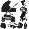 Image de Poussette 3en1 Amber Jusqu'à 22 Kg Avec Nacelle, Siège-auto, Sac Et Accessoires Black Onyx