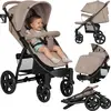 Image de Poussette Tout-terrain Annet Plus Avec Grandes Roues, Amortisseurs Et Accessoires Beige Sand