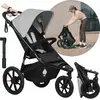 Image de Poussette Tout-terrain Azura Jusqu'à 22 Kg Avec Frein Double Et Habillage Pluie Grey Stone