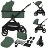 Image de Poussette 2en1 Layla Jusqu'à 22 Kg Avec Nacelle Et Accessoires Green Forest