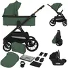 Image de Poussette 3en1 Layla Jusqu'à 22 Kg Avec Nacelle, Siège-auto Et Accessoires Green Forest
