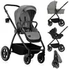 Image de Poussette 3en1 Meril Jusqu'à 22 Kg Avec Nacelle, Siège-auto, Sac Et Accessoires Grey Stone