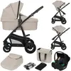 Image de Poussette Trio Lionelo Bianka - Jusqu'à 22kg - Pack Poussette, Nacelle, Siège Auto Et Accessoires Beige Sand