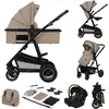 Image de Poussette 3en1 Amber Jusqu'à 22 Kg Avec Nacelle, Siège-auto, Sac Et Accessoires Beige Sand