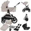 Image de Poussette 3en1 Layla Jusqu'à 22 Kg Avec Nacelle, Siège-auto Et Accessoires Beige Sand