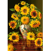 Image de Tournesols dans un Vase en Forme de Paon 1000 Pièces Castorland