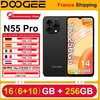 Image de DOOGEE N55 Pro Android 14 Smartphone, 16 Go (6 + 10) RAM 256 Go ROM 5150 mAh 6,56 ''HD + 90 Hz 13 MP Déverrouillage du visage Prise pour écouteurs 3,5 mm