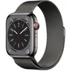 Image de Apple Watch Series 9 (2023) GPS + Cellular 45 mm - Acier inoxydable Graphite - Bracelet milanais Noir en occasion ou reconditionné