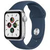 Image de Apple Watch Series SE 1 (2020) GPS 44 mm - Aluminium Argent - Bracelet sport Bleu en occasion ou reconditionné