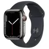 Image de Apple Watch Series 7 (2021) GPS + Cellular 41 mm - Acier inoxydable Graphite - Bracelet sport Noir en occasion ou reconditionné