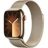 Image de Apple Watch Series 9 (2023) GPS + Cellular 45 mm - Acier inoxydable Or - Bracelet milanais Or en occasion ou reconditionné