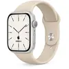 Image de Apple Watch Series 9 (2023) GPS + Cellular 41 mm - Acier inoxydable Argent - Bracelet sport Lumière stellaire en occasion ou reconditionné