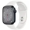 Image de Apple Watch Series 8 (2022) GPS + Cellular 45 mm - Aluminium Minuit - Bracelet sport Blanc en occasion ou reconditionné