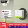 Image de SONOFF MINI-ZB2GS MINI DUO commutateur intelligent Zigbee 2 gangs contrôle de charge double Signal de compatibilité Zigbee 3.0 avec plusieurs Hubs Zigbee