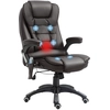 Image de HOMCOM Fauteuil de bureau massant et chauffant électrique fauteuil bureau ergonomique revêtement synthétique brun