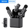 Image de BOYA BY-V3 sans fil Lavalier revers Mirophone micro Rechargeable antibruit pour iPhone Android caméra diffusion en direct Vlogging