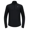 Image de Odlo Zeroweight Warm Mid Layer 1/2 Zip Maillot De Course Hommes-Noir, Taille XL