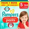 Image de 144 Couches-culottes Premium Protection, Taille 5, 12-17 Kg Blanc