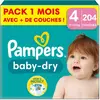 Image de 204 Couches Baby-dry, Taille 4, 9-14 Kg Blanc