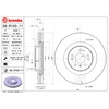 Image de BREMBO 09.R103.11 Disque de frein ventilé de l'intérieur, revêtu, à haute teneur en carbone, avec vis/boulons