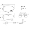 Image de BREMBO P 85 157 Jeu de plaquettes de frein PRIME LINE contact de signal d'usure inclus, avec tôle anti-bruit, avec accessoires