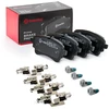 Image de BREMBO P 85 186 Jeu de plaquettes de frein PRIME LINE préparé pour l'indicateur d'usure, avec tôle anti-bruit, avec accessoires