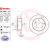 Image de BREMBO 08.A631.11 Disque de frein plein, revêtu, à haute teneur en carbone, avec vis/boulons