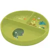 Image de Assiette Compartiment ©e En Silicone Avec Ventouse Animaux Vert