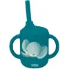 Image de Gobelet En Silicone Avec Poignées Et Paille Animaux Bleu