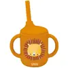 Image de Gobelet En Silicone Avec Poignées Et Paille Animaux Orange