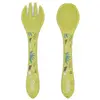 Image de Set Fourchette Et Cuillère En Silicone Animaux Vert