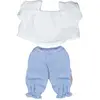 Image de Blouse Et Pantalon Dété Pour Poupée De 38 Cm Bleu