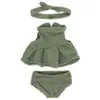 Image de Ensemble Tricoté 21cm - Robe Et Bandeau Vert