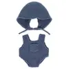 Image de Ensemble Tricoté 21cm - Grenouillère Et Bonnet Bleu