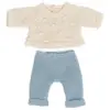 Image de Ensemble Tricoté 21cm - Pull Et Pantalon Bleu